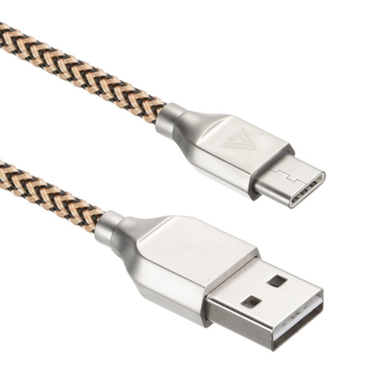 USB кабель ACD-Titan Type-C USB-A Нейлон, 1м, желто-черный (ACD-U927-C2Y)