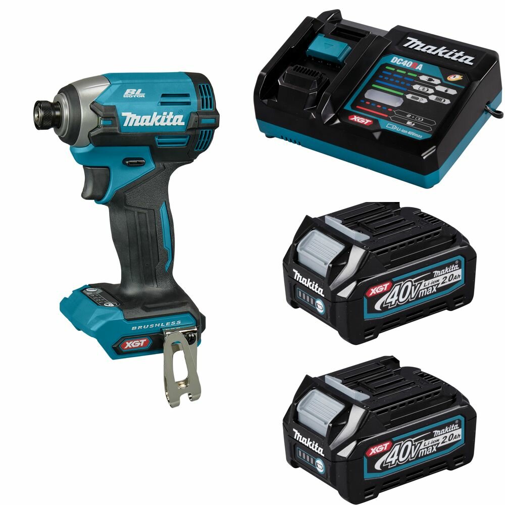 фото Шуруповерт импульсный аккумуляторный 210Нм 40В XGT Li-Ion акк 2,5Ач и з/у Makita TD003GD101
