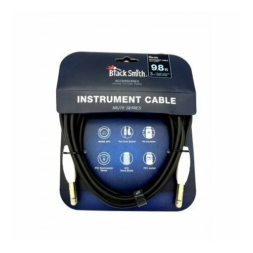 Кабель аудио 1xJack - 1xJack BlackSmith Instrument Cable Mute Series 9.8ft MSIC-STS3