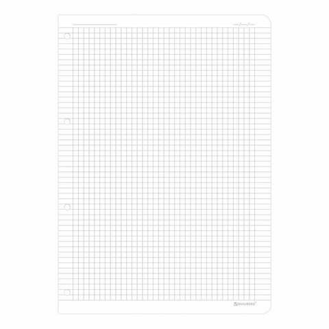 Сменный блок к тетради на кольцах большой формат А4 120 л, BRAUBERG, повышенной плотности, белый, 404516