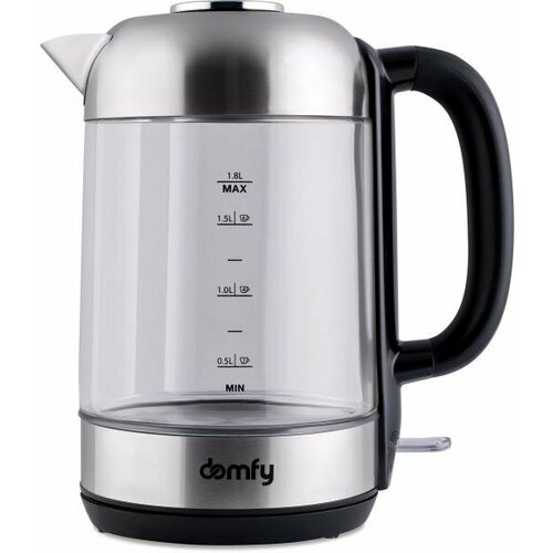 Чайник электрический Domfy DSM-EK401 2200 Вт чёрный прозрачный 18 л пластикстекло 218200₽
