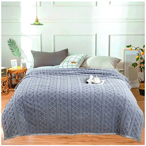 Плед двусторонний фактурный велсофт 