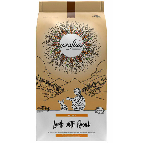 CRAFTIA NATURA ADULT DOG TOY&SMALL BREED LAMB&QUAIL взросл соб мал пород с ягненком и перепелкой 7 кг