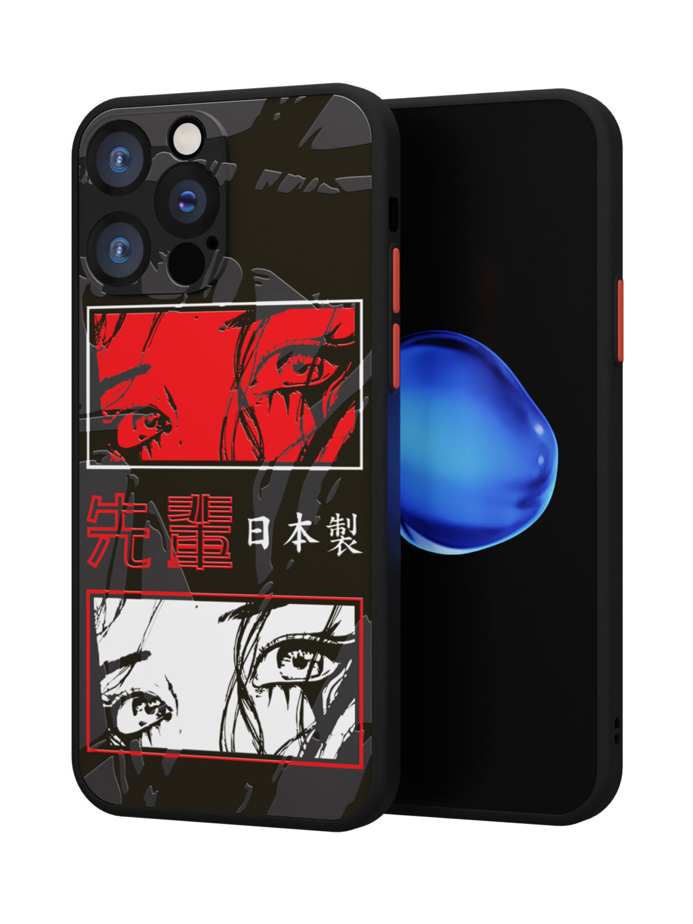 Чехол Mcover на iPhone 15 Pro Max / для Айфон 15 Про Макс, противоударный, с защитой камеры, с рисунком Глаза, аниме