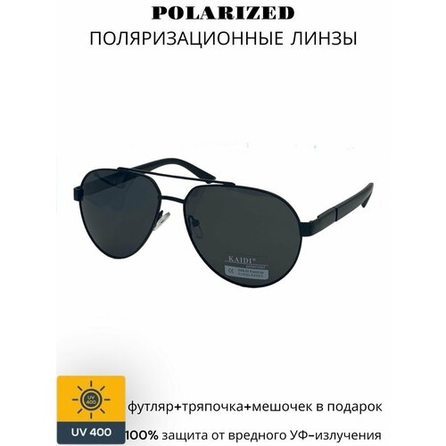 Солнцезащитные очки Kaidi Весна-лето 2024, черный