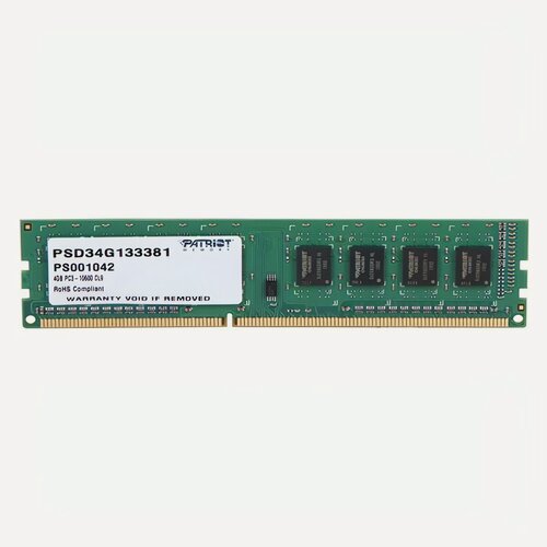 Изображение товара Оперативная память Patriot PSD34G133381, 4GB, DDR3, Green, Registered, CL9, 1333MHz, DIMM