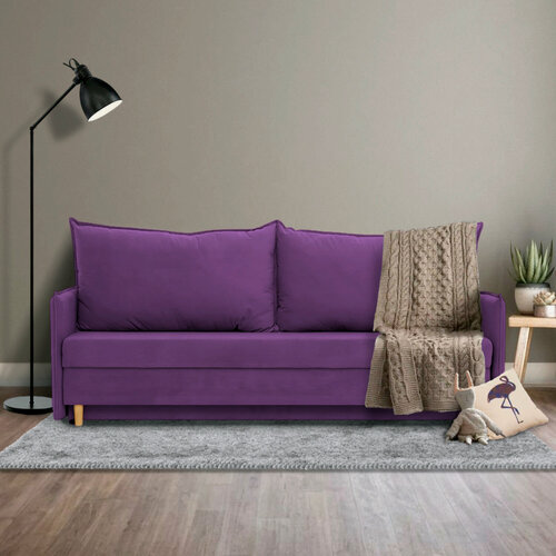 Изображение товара Диван - кровать прямой Кёльн Лайт, механизм еврокнижка, 200 х 74 х 73 см, Фиолетовый