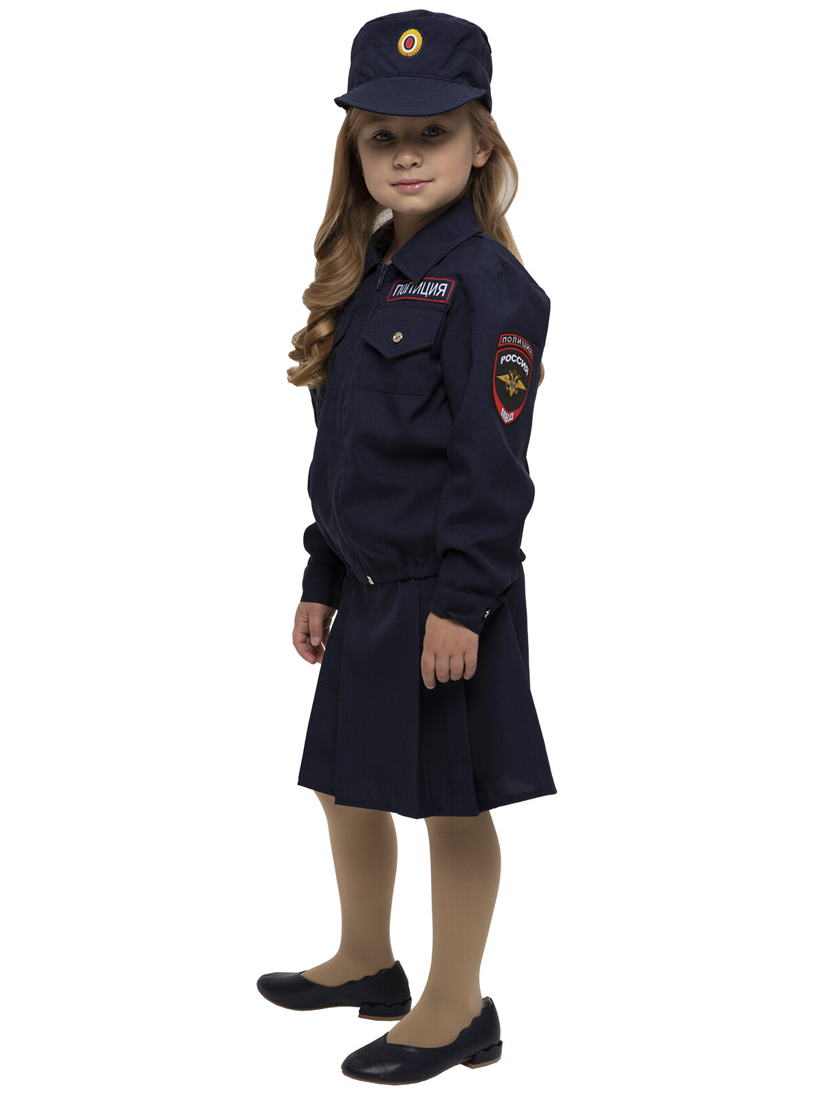 Детский карнавальный костюм Полицейский девочка на рост 140-146 (размер 34-36) — фото 1