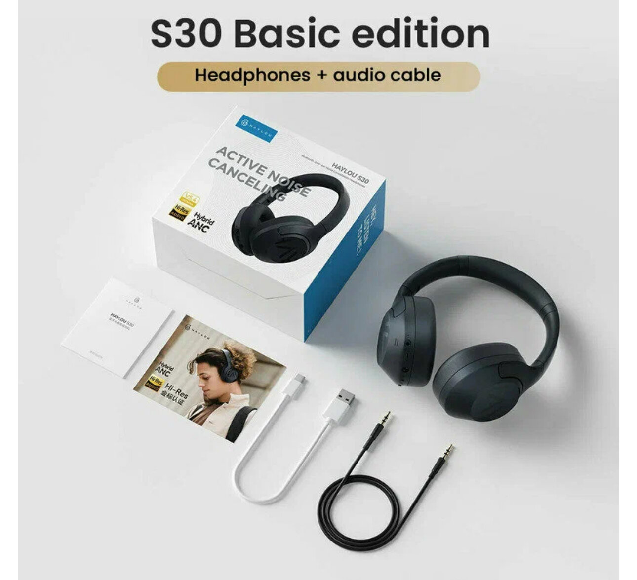 Беспроводные наушники с шумоподавлением Haylou S30 Blue Global