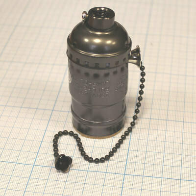 Патрон декоративный Vintage ASR Switch RS-93 E27 с цепочкой Black алюминий