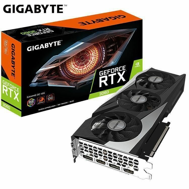 Видеокарта GIGABYTE GeForce RTX 3060 12 GB (GV-N3060GAMING OC-12GD), LHR