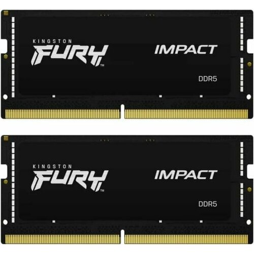 Оперативная память для ноутбука 64Gb 2x32Gb PC5-38400 4800MHz DDR5 SO-DIMM CL38 Kingston Fury Impact KF548S38IBK2-64 22485₽