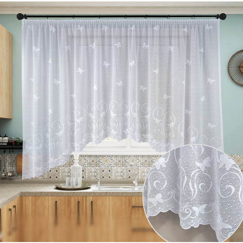 Штора на кухню бабочки