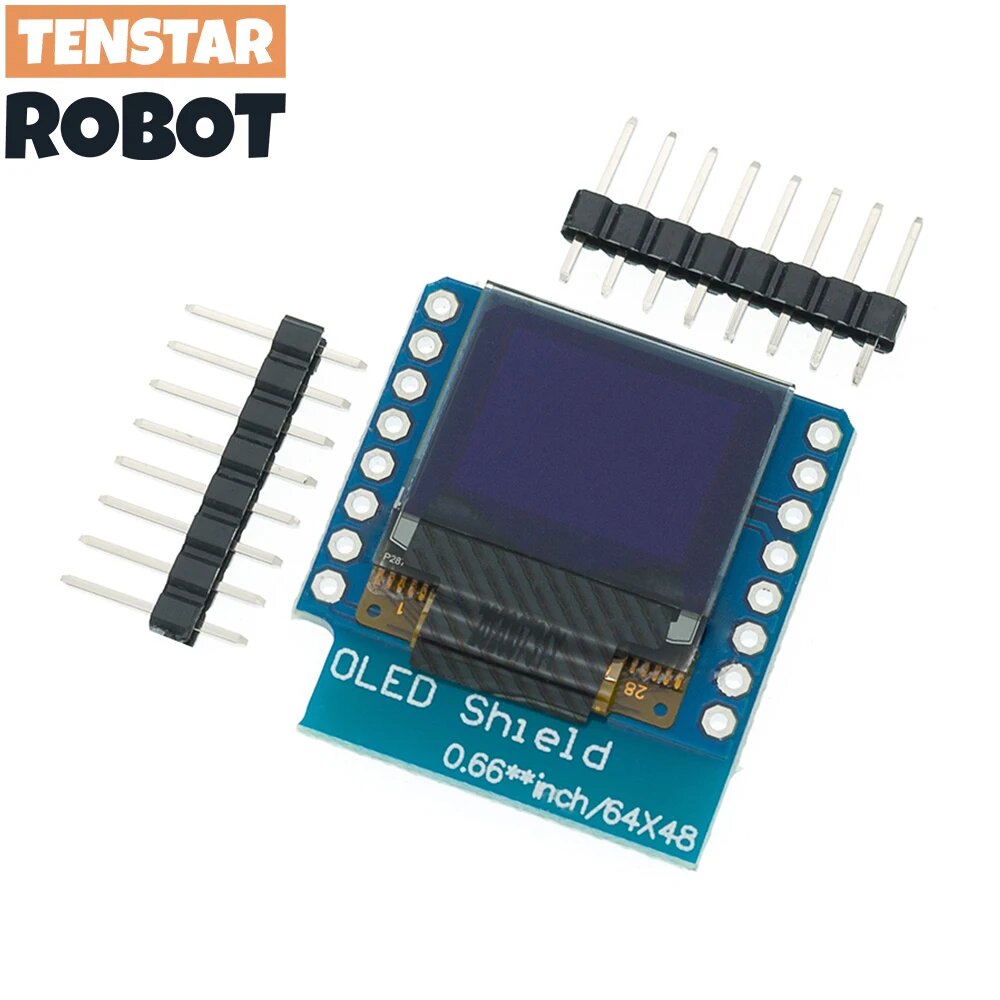 Экран OLED TENSTAR ROBOT 0.66OLED 64x48 для WEMOS D1 MINI ESP32