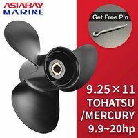 Подвесной пропеллер 9, 25*11 для лодки Tohatsu Mercury 9.9 л. с. 15 л. с. 20 л. С, винт из алюминиевого сплава, 3 лопасти, 14 сплавов, деталь морского двигателя