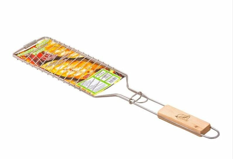 Решетка-гриль 620х120мм для рыбы одинарная никель ргрн 650370