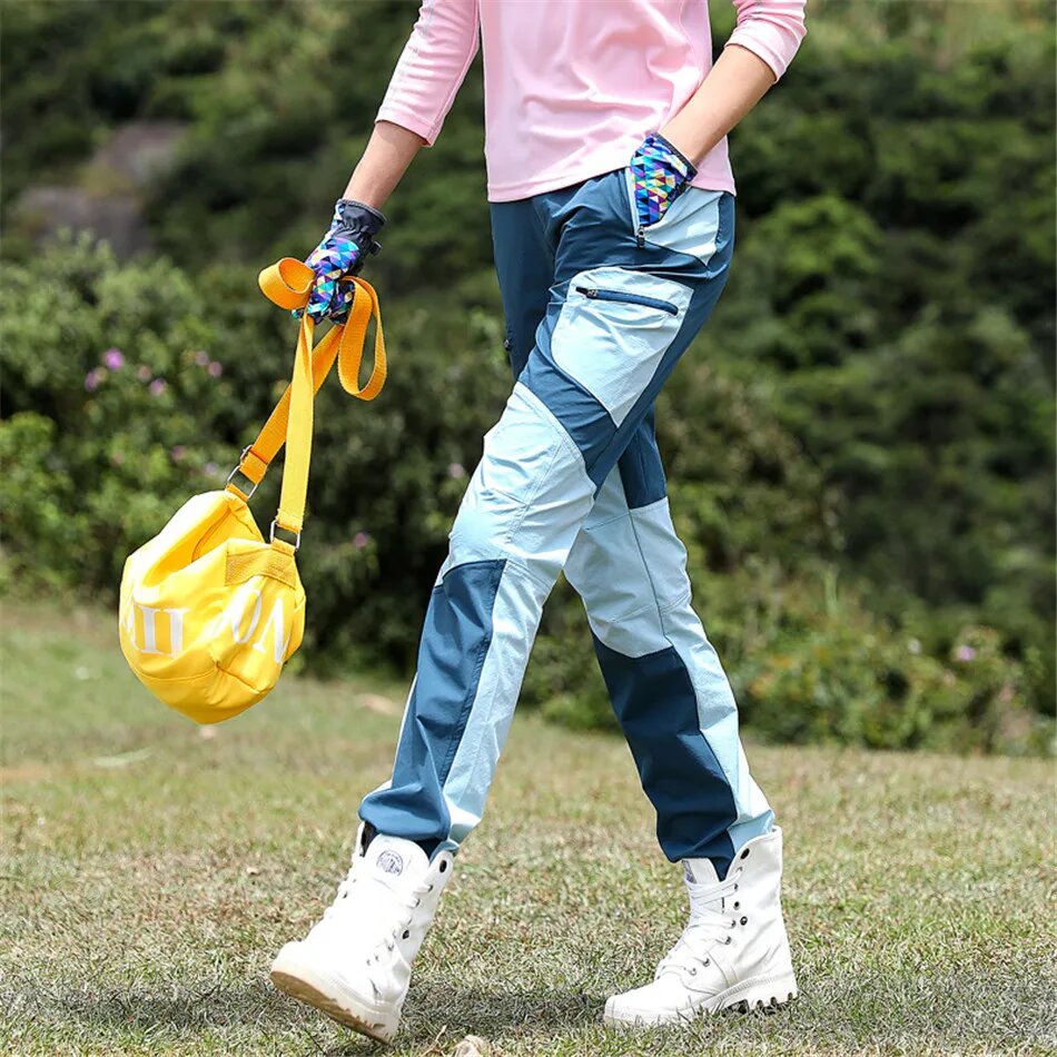 Летние женские спортивные брюки Nike color blocking XL blue