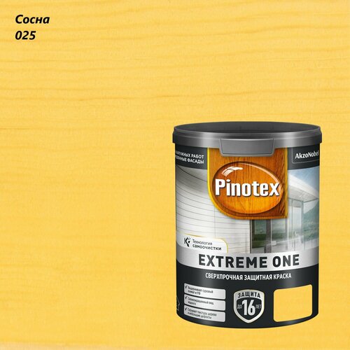 фото Краска сверхпрочная для деревянных фасадов pinotex extreme one (0,9л) сосна 025