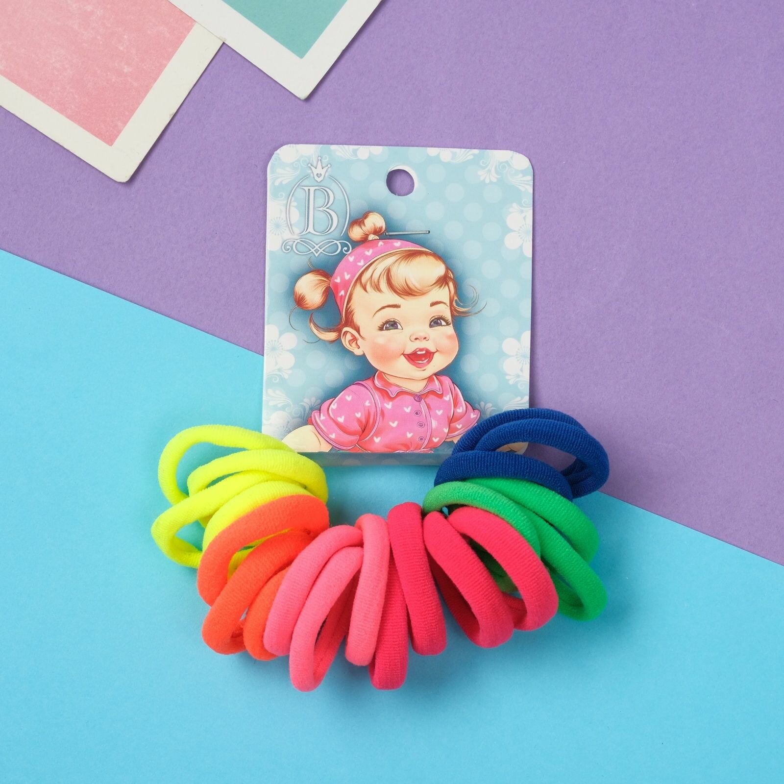 Резинка для волос "Крошка" (набор 20 шт) хвостики, 2,5 см, яркий микс