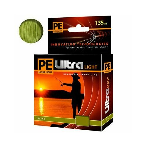 AQUA Плетеный шнур AQUA PE ULTRA LIGHT 135m olive, 0.10mm