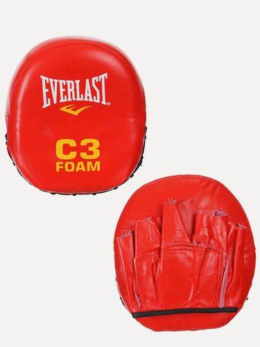 Изображение товара Лапа боксерская натуральная кожа 2шт, изогнутые Everlast / для единоборств, бокса, взрослые, детские, тренировочная, для обработки ударов