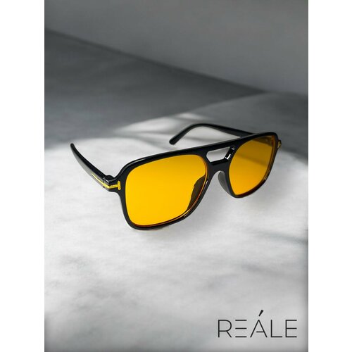Солнцезащитные очки REALE, оранжевый/черный
