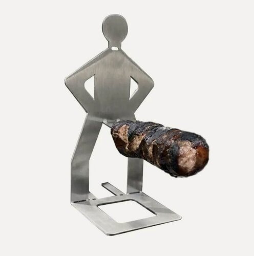 Изображение товара Забавный держатель для сосисок 3шт, хот-догов, портативная стойка для барбекю, жаровня из нержавеющей стали в форме человека