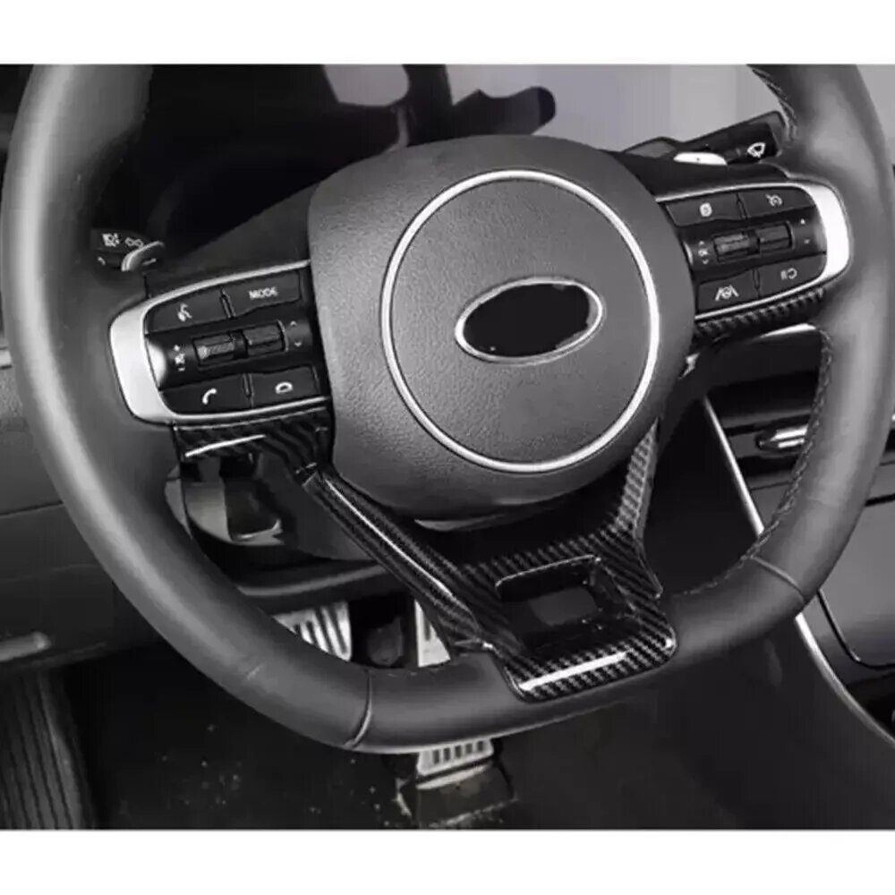 Для Kia Optima K5 GT-line 2021 2022 2023, автомобильная наклейка из АБС-пластика, накладка на руль из углеродного волокна, декоративная крышка, аксессуары — фото 1