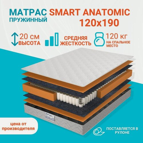 Изображение товара Матрас MATRATEX SMART ANATOMIC, 120х190х20 см, ортопедический