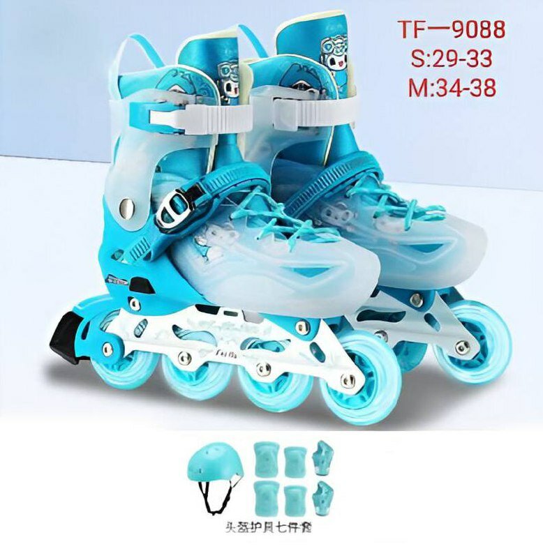 Роликовые коньки KLONKI, классические, 4 колеса, для мальчиков и девочек, размер M, Голубой — фото 1