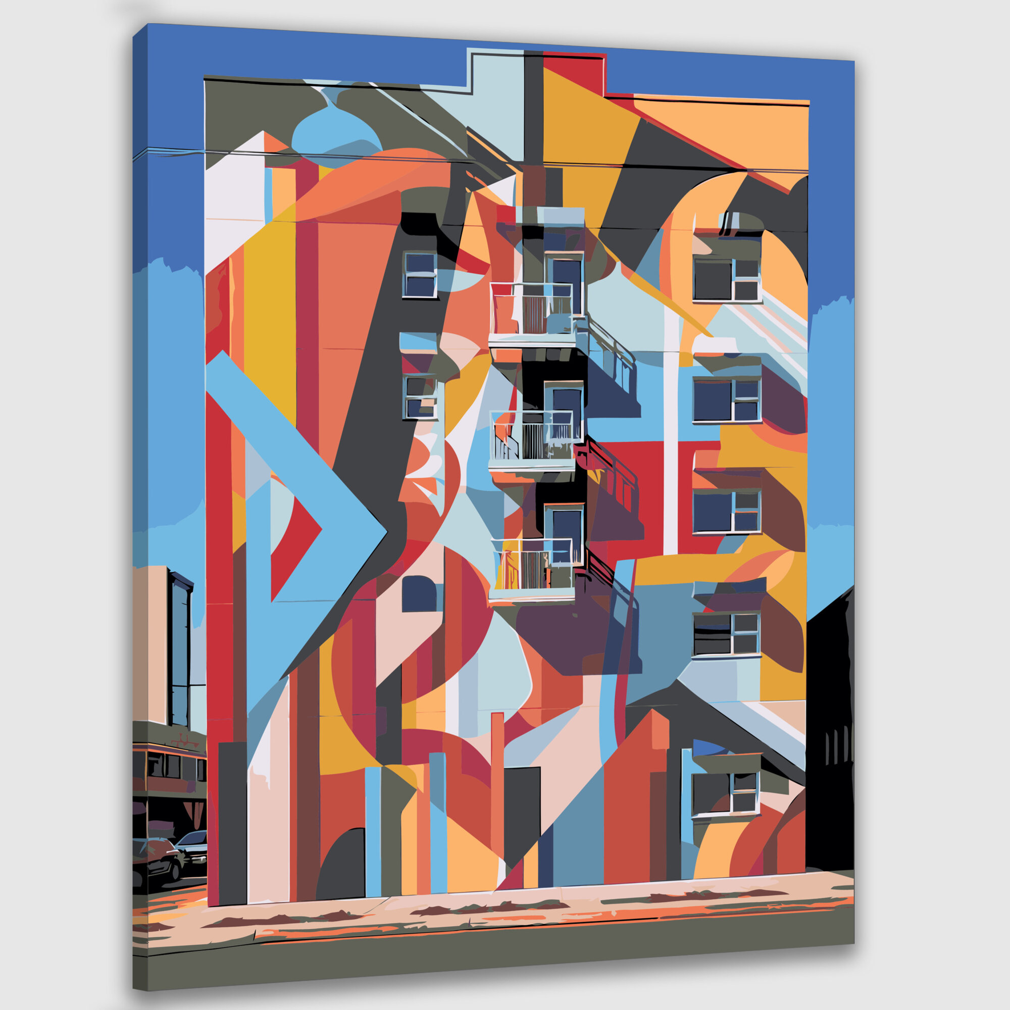 Картина по номерам 40x50 см, уличная фреска, геометрия, смелые формы, красочная, акриловая краска