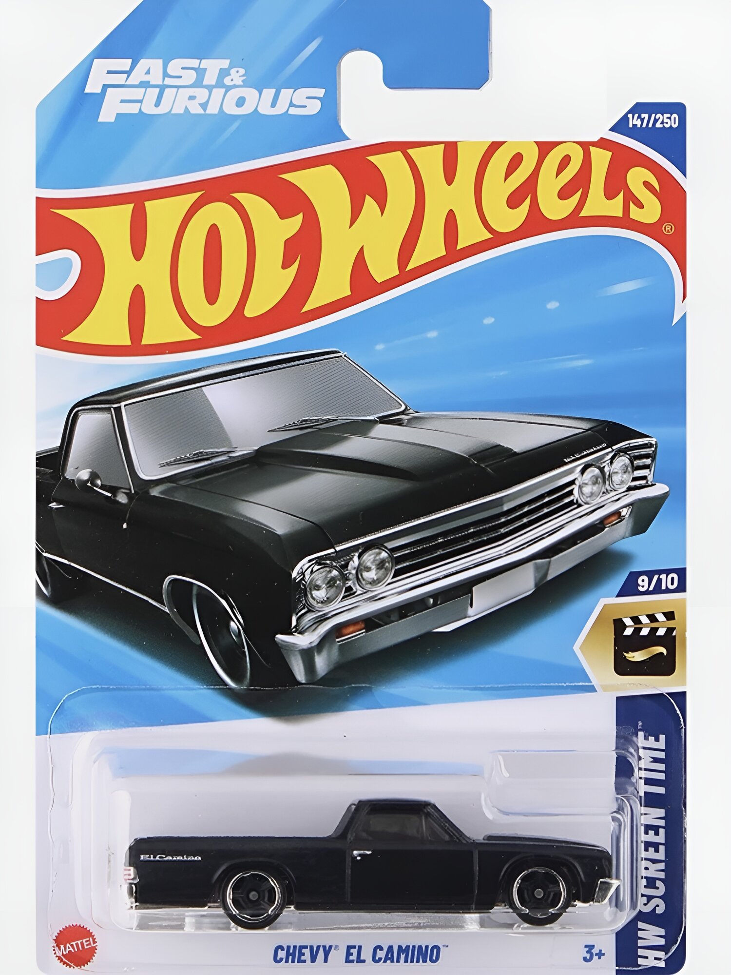 Hot Wheels Машинка Chevy El Camino Black Машинки Хот Вилс Кейс G В ЗАЩИТНОМ КЕЙСЕ