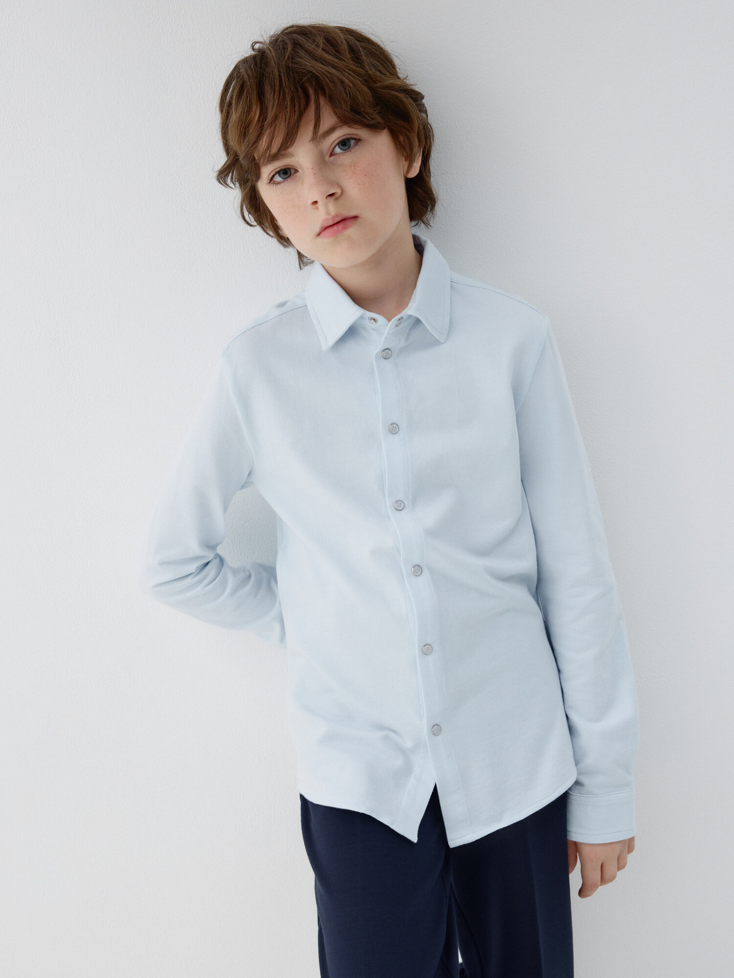 Школьная рубашка Sela размер 164 небесно-голубой