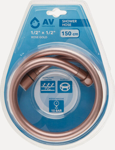 Изображение товара Шланг душевой AV ENGINEERING ПВХ 150 см розовое золото (AVSSS-113)