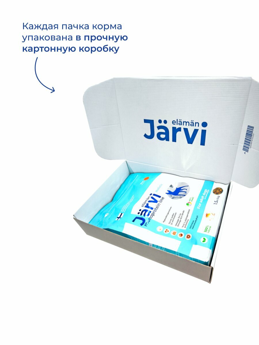 Сухой корм Jarvi монопротеиновый полнорационный для щенков средних и крупных пород, Индейка 400 г — фото 1