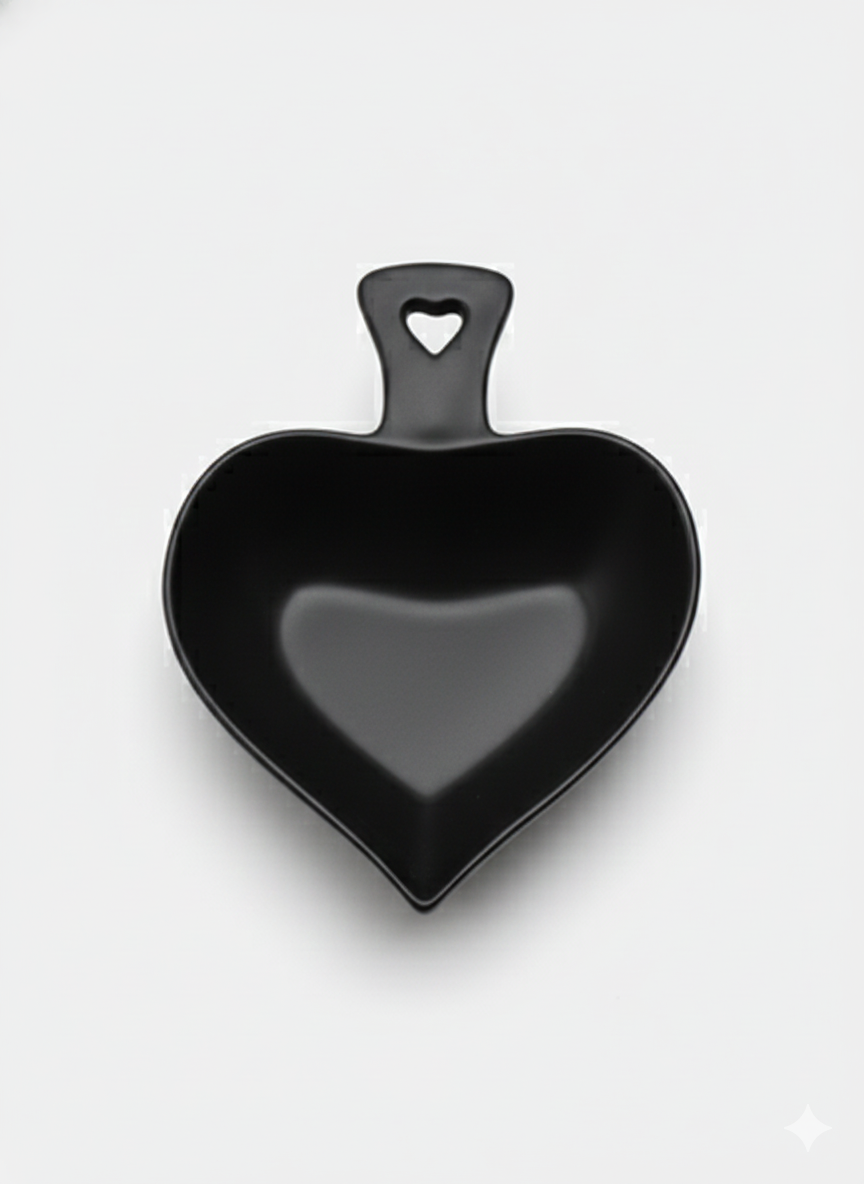 Салатница "HAPPY KITCHEN" GOLD, фарфор, чёрная, фигурная, сердце