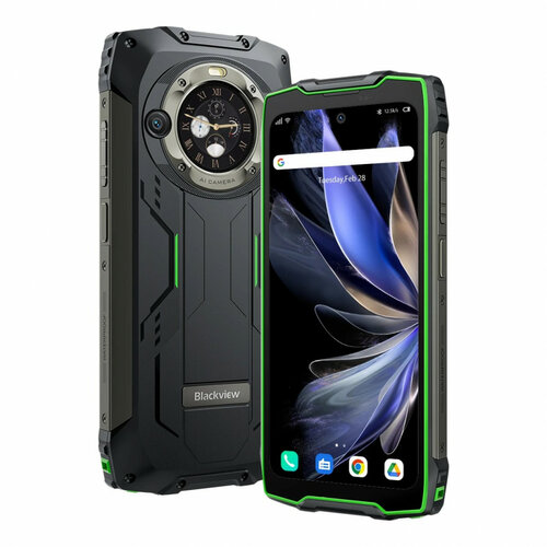 смартфон blackview bv9300 pro 12 256 гб global для рф dual nano sim черный оранжевый Смартфон Blackview BV9300 Pro 12/256 ГБ Global для РФ, Dual nano SIM, черный/зеленый