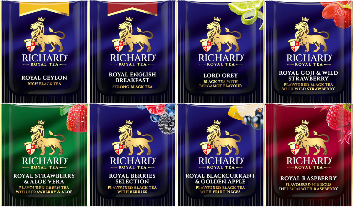 Чай ассорти Richard (Ричард) "ROYAL GARDENS TEA ASSORTMENT. Красный" 40 сашет