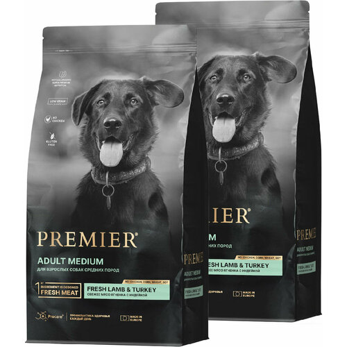 PREMIER LOW GRAIN DOG ADULT MEDIUM LAMB & TURKEY низкозерновой для взрослых собак средних пород с ягненком и индейкой (3 + 3 кг) grandorf single grain dog adult mini turkey низкозерновой для взрослых собак маленьких пород с индейкой 1 кг х 6 шт