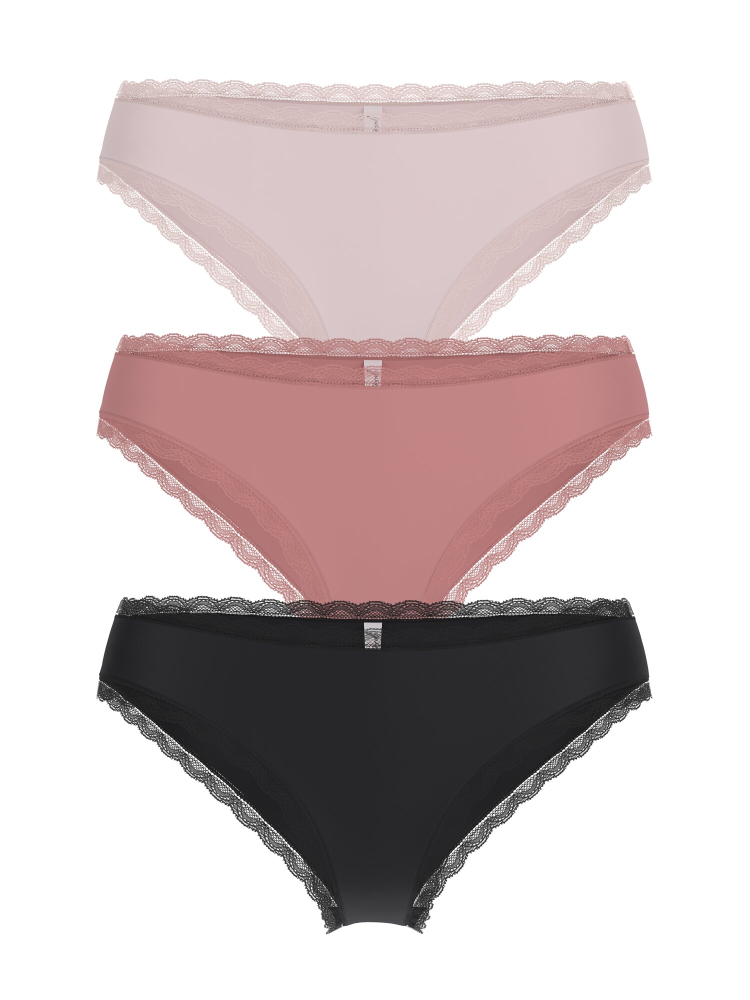 Трусы GUESS 3PACK MICROFIBER BRIEF, комплект из 3 шт., размер XL, розовый/черный