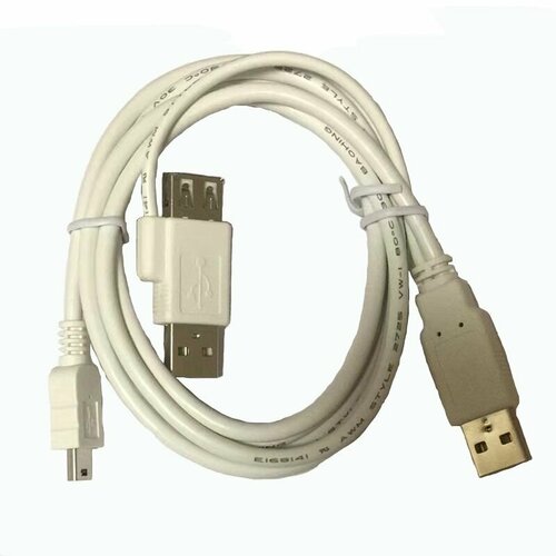 Кабель mini USB на 2 USB 2.0 / Cable mini USB - USB x2 черный цвета 0.45м