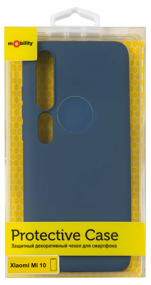 Чехол защитный mObility софт тач для Xiaomi Mi 10 (синий) УТ000020698 - фото №9
