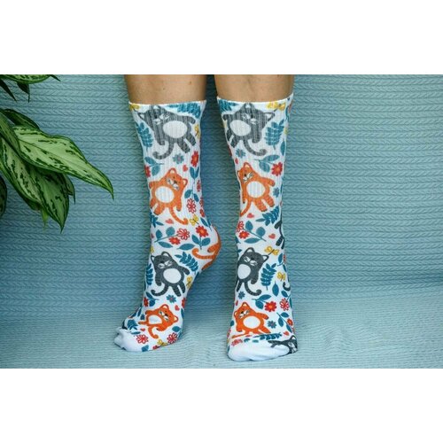 фото Носки , размер 36/41, красный хлопковые cotton print