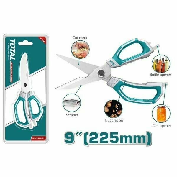 фото Ножницы хозяйственные кухонные многофункциональные 225mm (9") TOTAL THSCRS822251