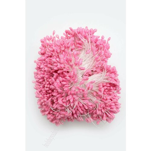 Набор тычинок для рукоделия 10 пучков с блестками розовые