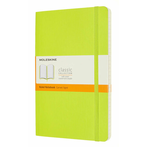 Блокнот Moleskine Classic Soft, 192стр, в линейку, мягкая обложка, лайм [qp616c2]