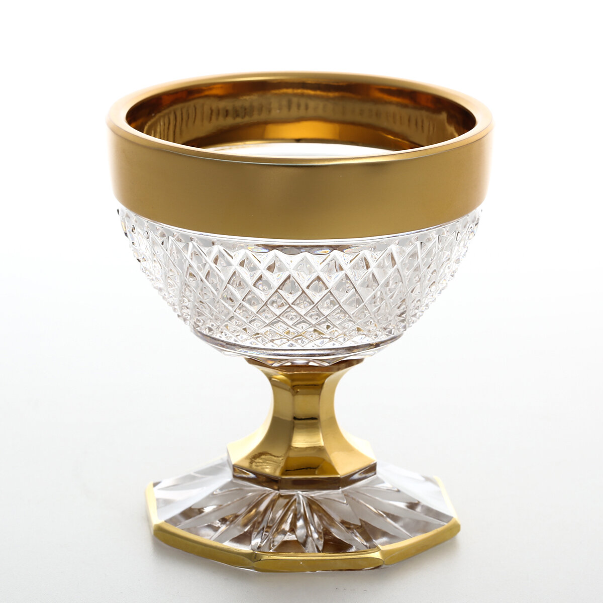 фото Конфетница 9 см хрусталь с золотом Crystal Heart