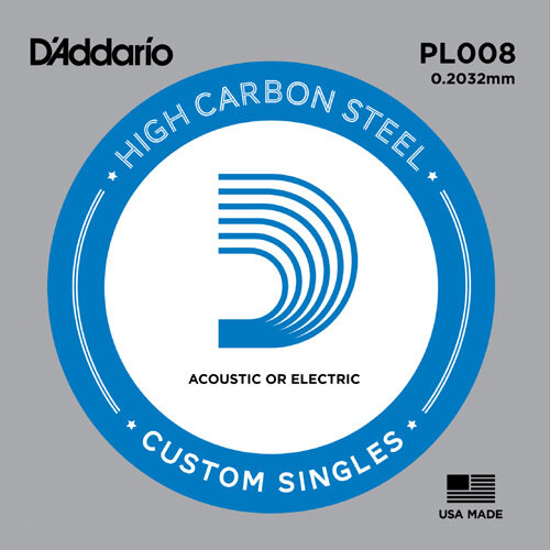 Одиночные струны для акустической гитары D'Addario PL008 8