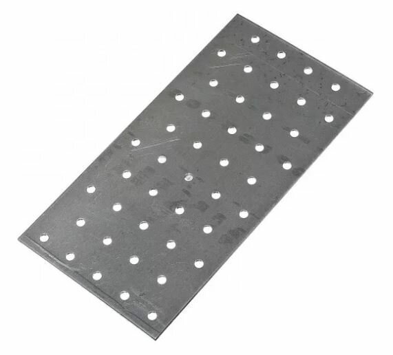 Пластины крепежные 100х200мм перфорированные цинк 1.5мм, упаковка 5 шт — фото 1