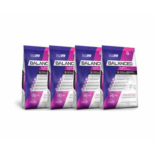 Vitalcan Balanced Dog Puppy для щенков мелких пород, 1 кг х 4 шт.